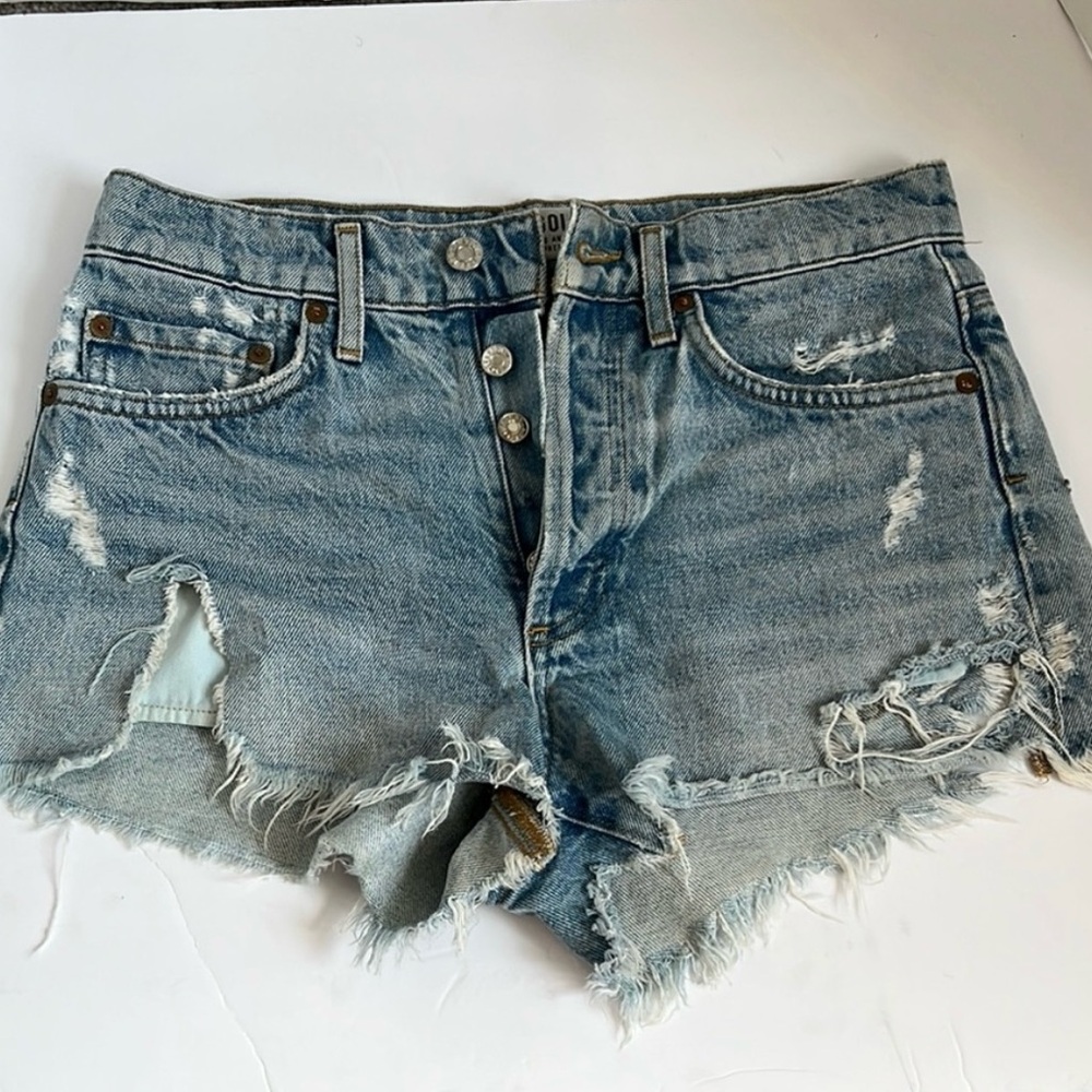 AGOLDE Distressed Jean Shorts, Size 24